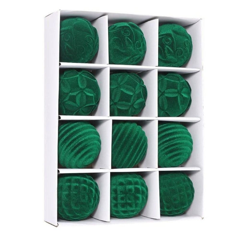 Kit com 12 Bolas de Natal Veludo 6cm