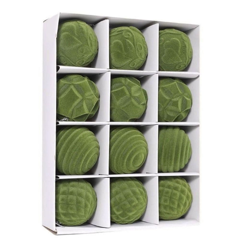 Kit com 12 Bolas de Natal Veludo 6cm