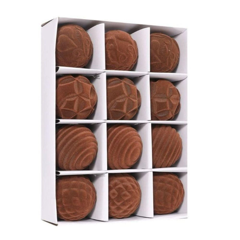 Kit com 12 Bolas de Natal Veludo 6cm
