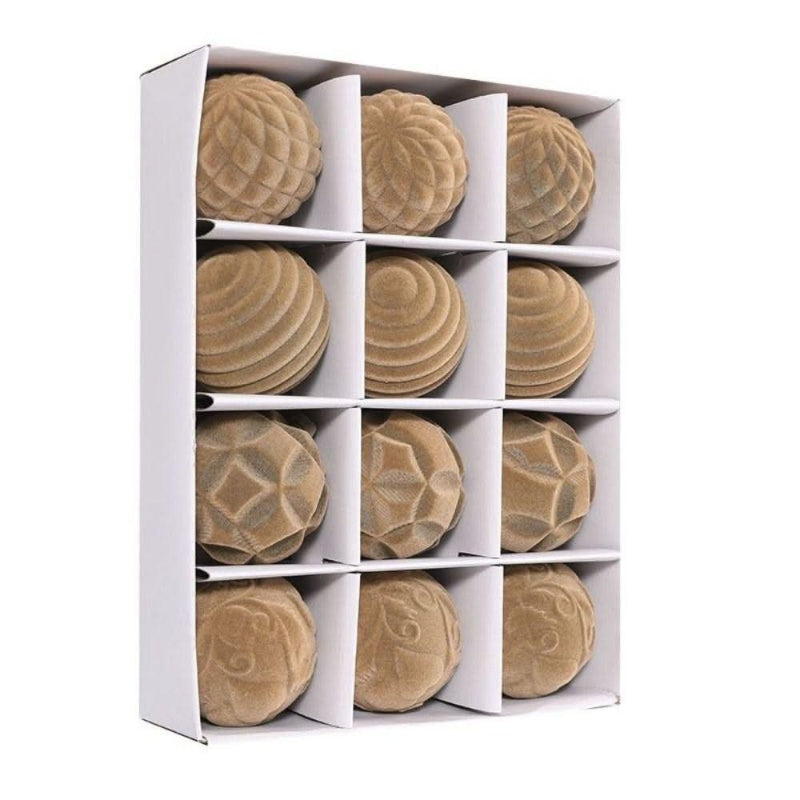 Kit com 12 Bolas de Natal Veludo 6cm