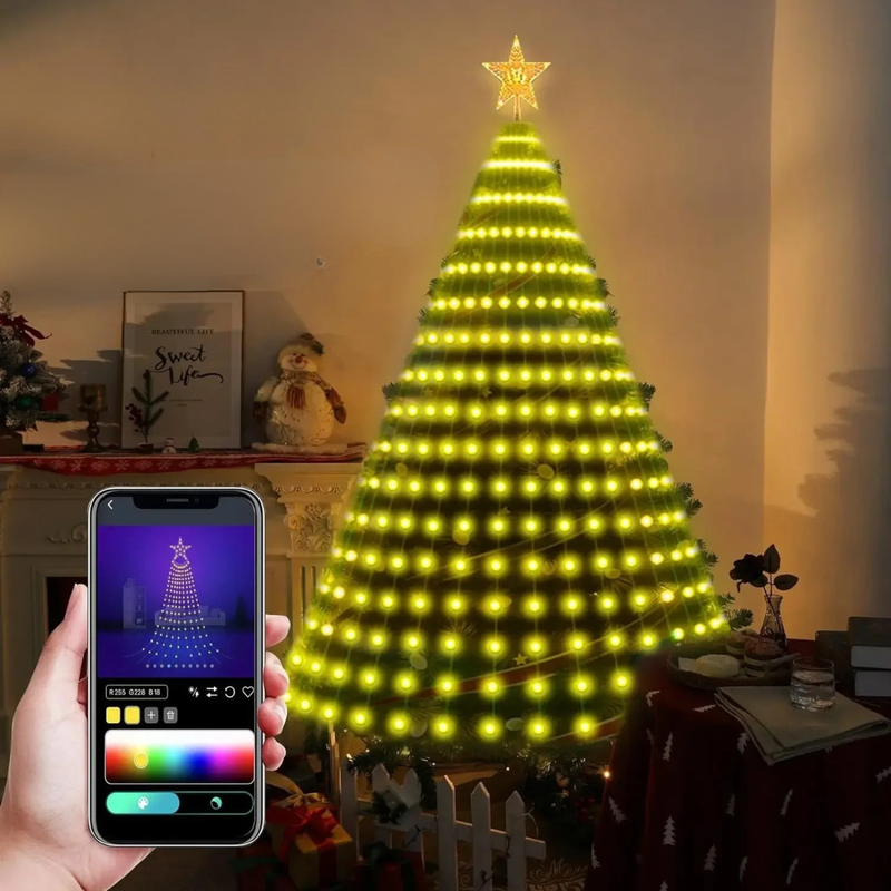 Árvore de Natal Inteligente com Luzes RGB e Sincronização Musical