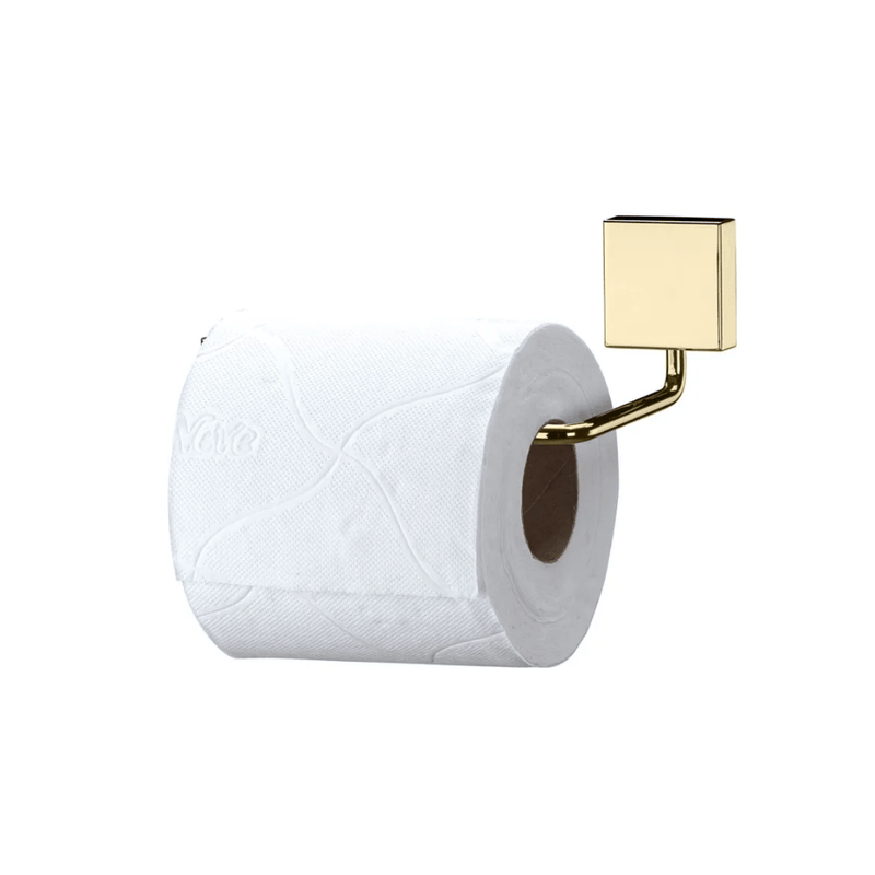 Suporte Porta Papel Higiênico de Parede Fixação Parafuso Dourado