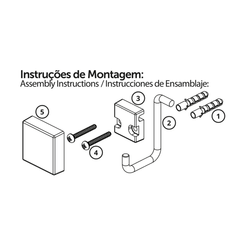 Suporte Porta Papel Higiênico de Parede Fixação Parafuso Dourado