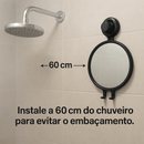 Espelho Antiembaçante com Ventosa Preto