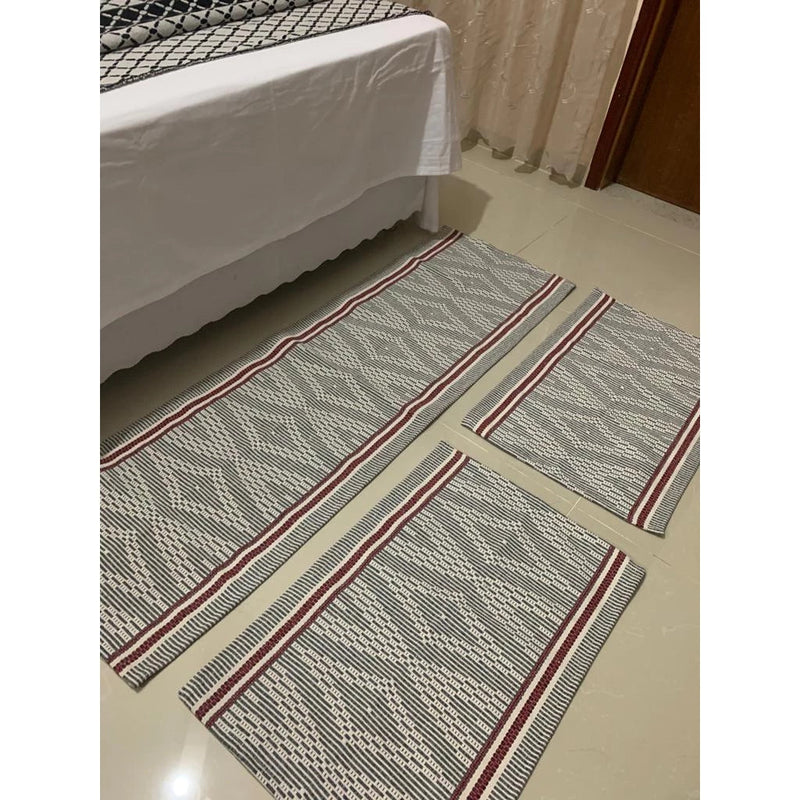 Kit 3 Tapetes Decorativos de Algodão com Toque Macio