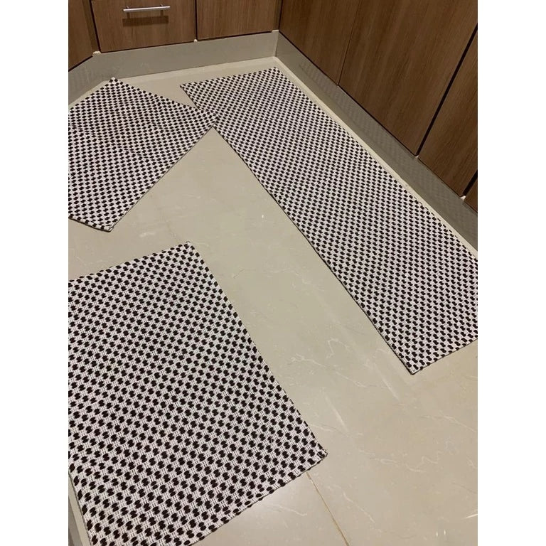 Kit 3 Tapetes Decorativos de Algodão com Toque Macio