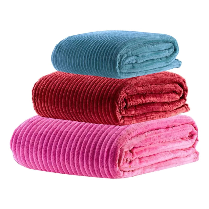 Kit com 2 Mantas Caneladas Aveludadas para Inverno