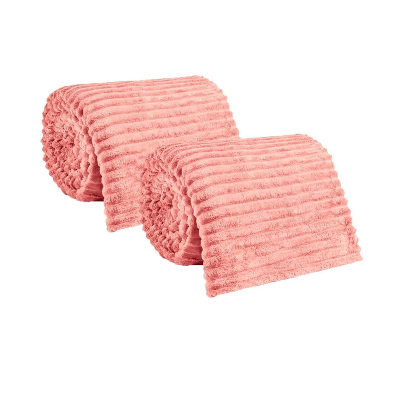 Kit com 2 Mantas Caneladas Aveludadas para Inverno