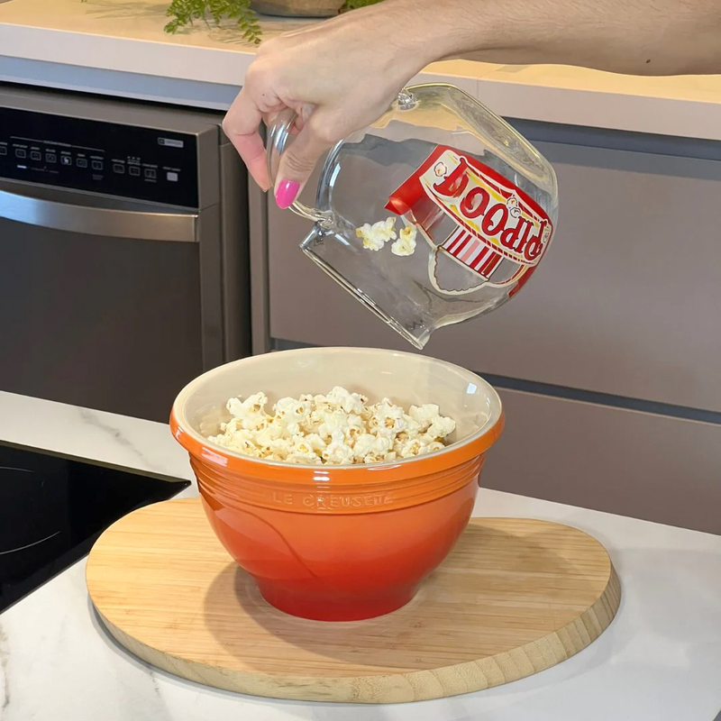 Pipoqueira para Micro-Ondas de Vidro com Tampa Vermelha 1,8 Litros