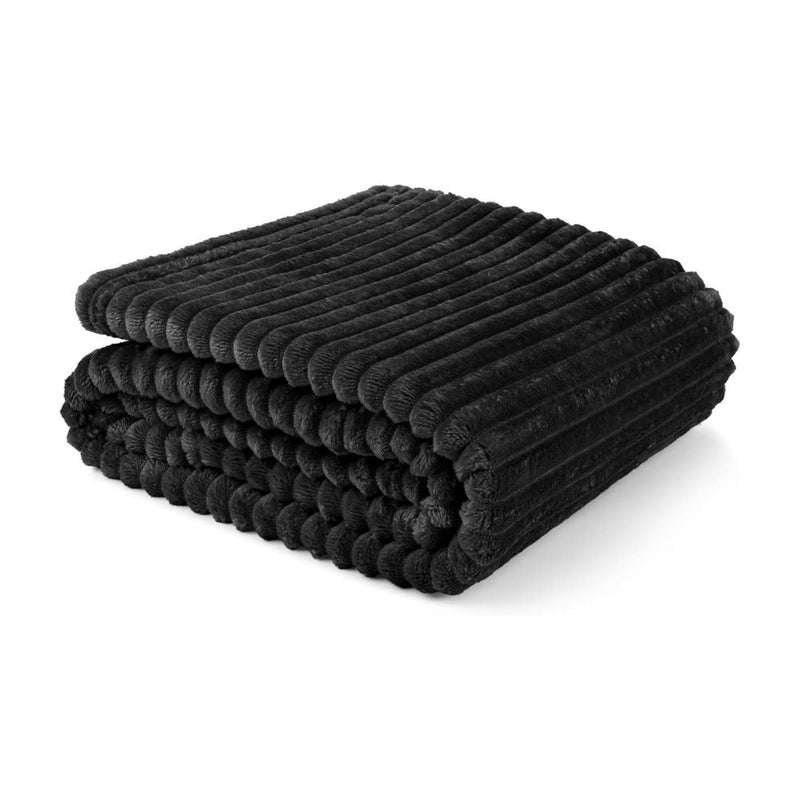 Manta Aveludada Canelada para Cama de Casal