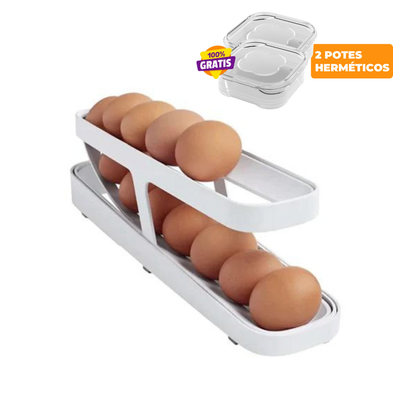 Organizador de Ovos com Rolagem Automática | EggMaster  + Brindes Exclusivos 🎁