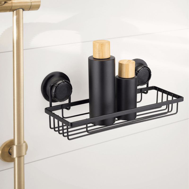 Porta Shampoo Fixação Sucção Ventosa Preto