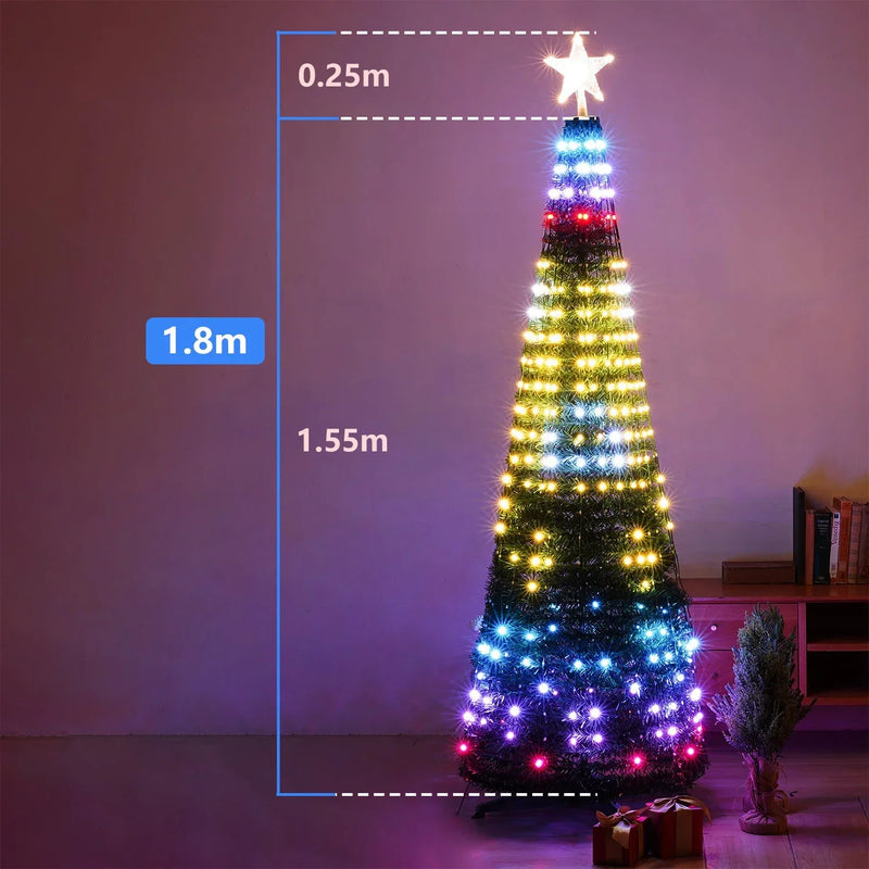 Árvore de Natal Inteligente com Luzes RGB e Sincronização Musical