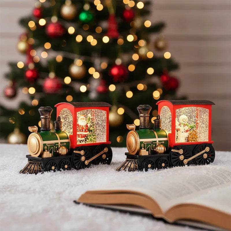 Trem de Natal Decorativo | Estilo Retrô com Brilho Festivo