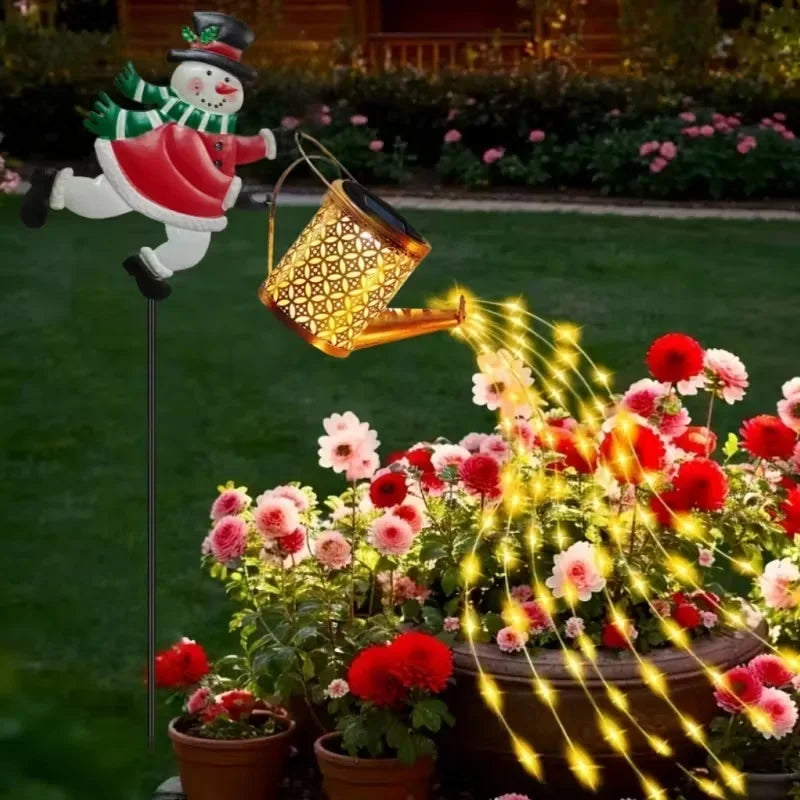 Luminária Solar Boneco de Neve | Luz Quente para Jardim
