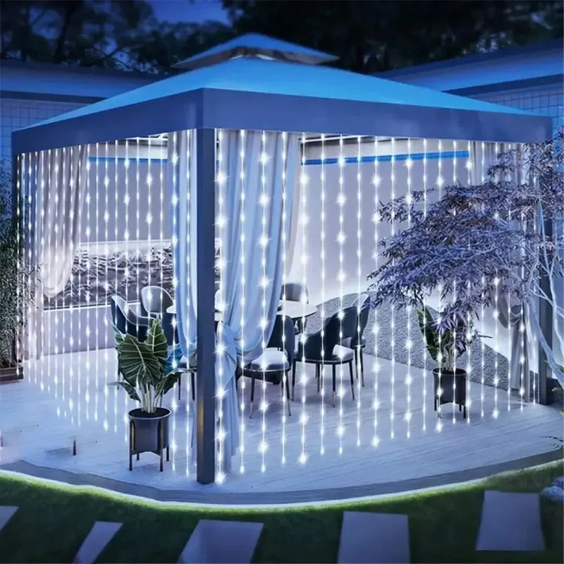 Cortina Solar LED à Prova d'Água para Decoração Exterior