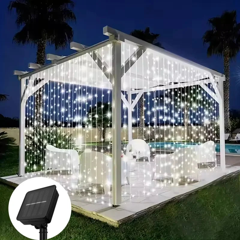 Cortina de Luz Solar à Prova d'Água para Decoração de Jardim