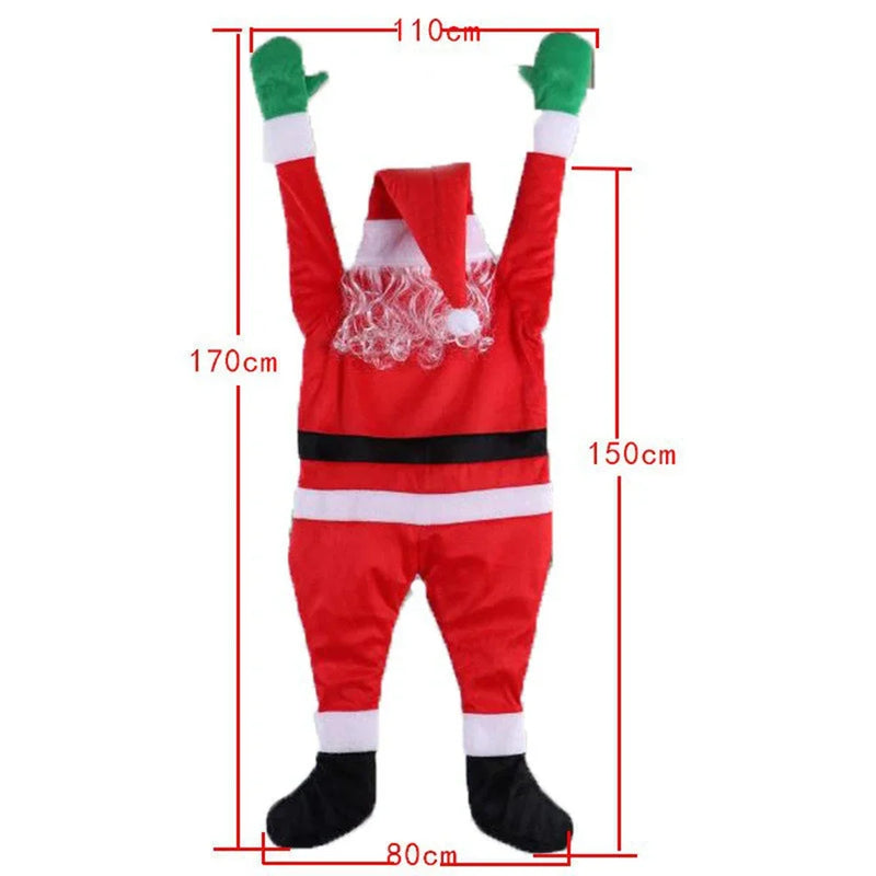 Papai Noel de Escalada | Decoração Natalina Suspensa 170cm