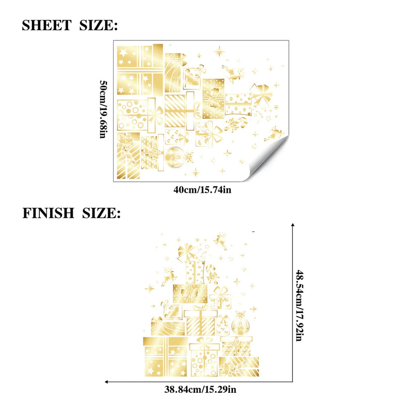 Adesivo Natalino Ouro | Decoração de Vidro Elegante
