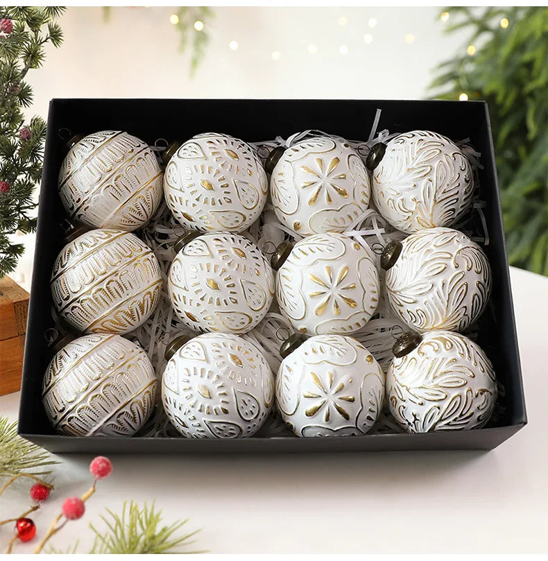 Conjunto Luxo de Bolas de Natal Decorativas - 12 Peças