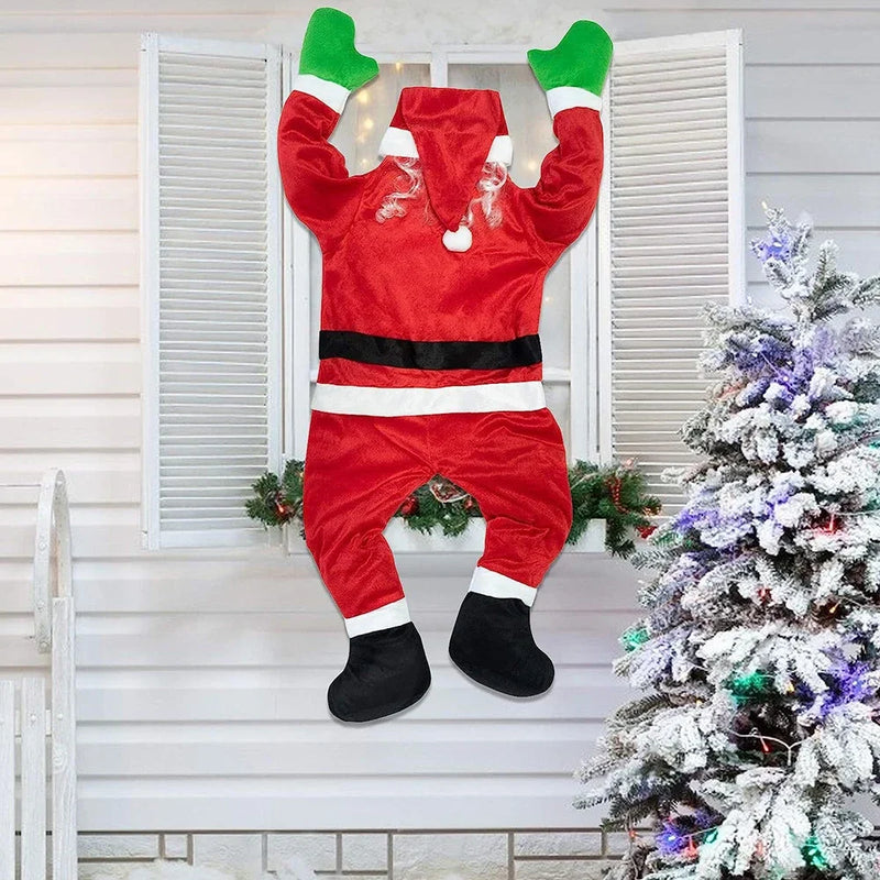 Papai Noel de Escalada | Decoração Natalina Suspensa 170cm
