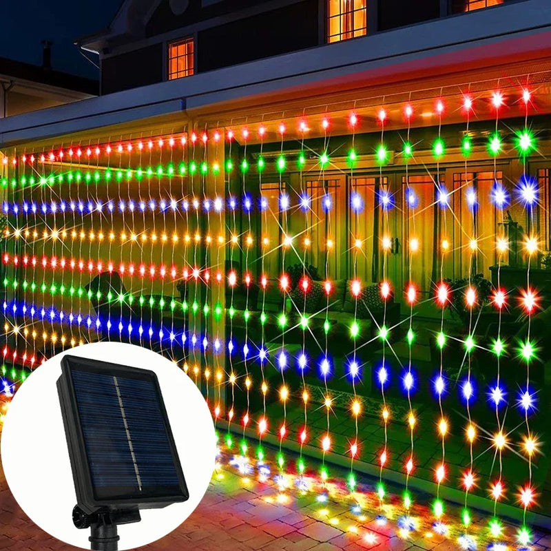 Cortina Solar LED à Prova d'Água para Decoração Exterior