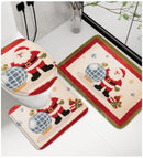 Tapete Natalino de Banheiro | Conjunto Flanela Antiderrapante