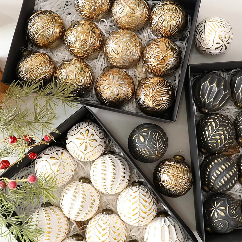 Conjunto Luxo de Bolas de Natal Decorativas - 12 Peças
