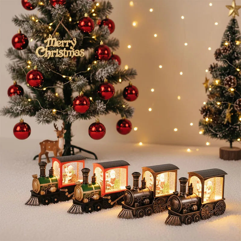 Trem de Natal Decorativo | Estilo Retrô com Brilho Festivo
