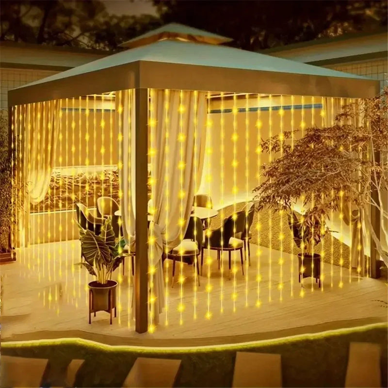 Cortina Solar LED à Prova d'Água para Decoração Exterior