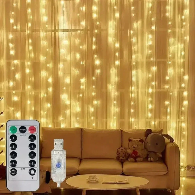 Luzes de Fadas LED com Controle Remoto para Decoração e Festas
