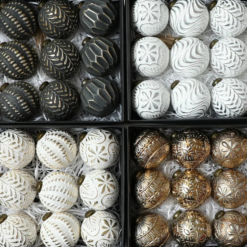 Conjunto Luxo de Bolas de Natal Decorativas - 12 Peças