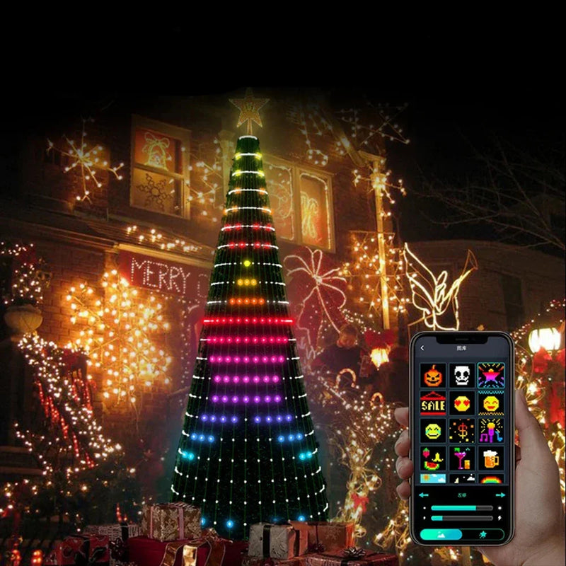 Árvore de Natal Inteligente com Luzes RGB e Sincronização Musical