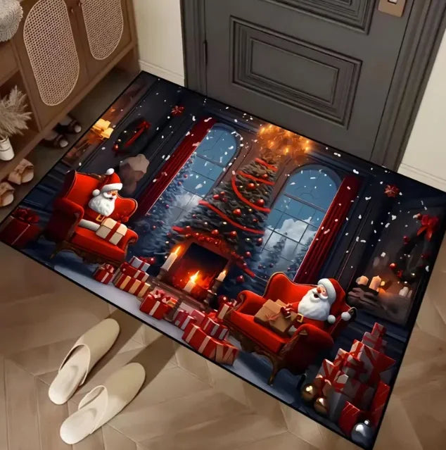 Tapete Natalino Elegante | Flanela Antiderrapante