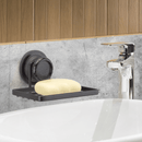 Saboneteira de Parede Fixação Sucção Ventosa Preta