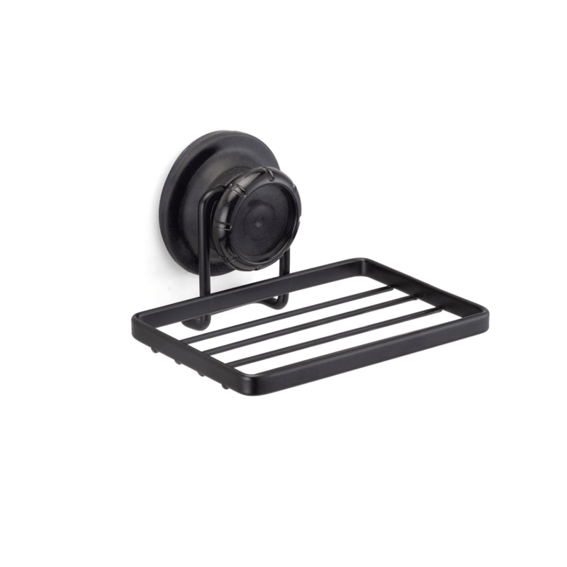 Saboneteira de Parede Fixação Sucção Ventosa Preta