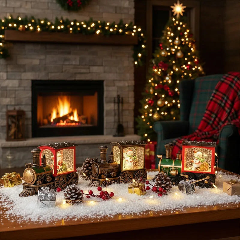 Trem de Natal Decorativo | Estilo Retrô com Brilho Festivo