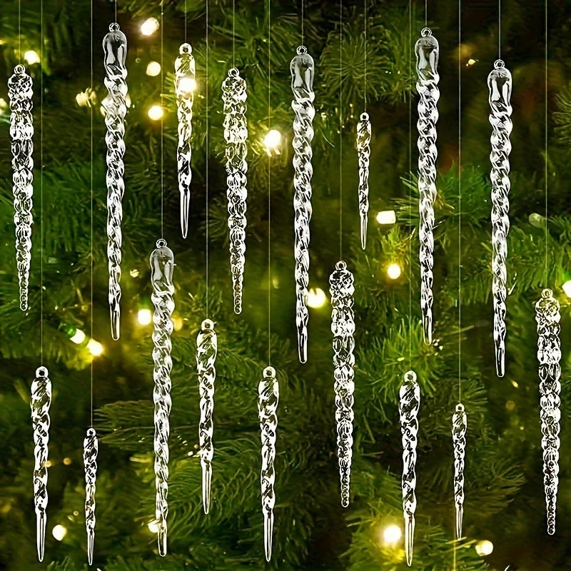 Enfeites Icicle Cristal | Decoração de Natal Transparente