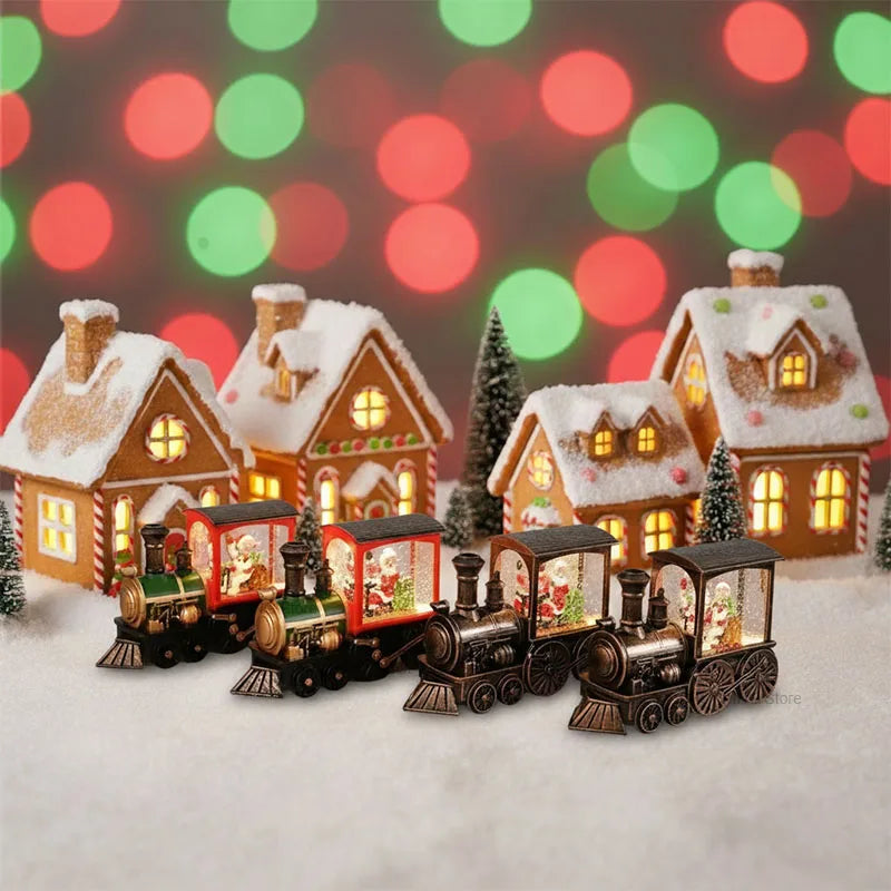 Trem de Natal Decorativo | Estilo Retrô com Brilho Festivo