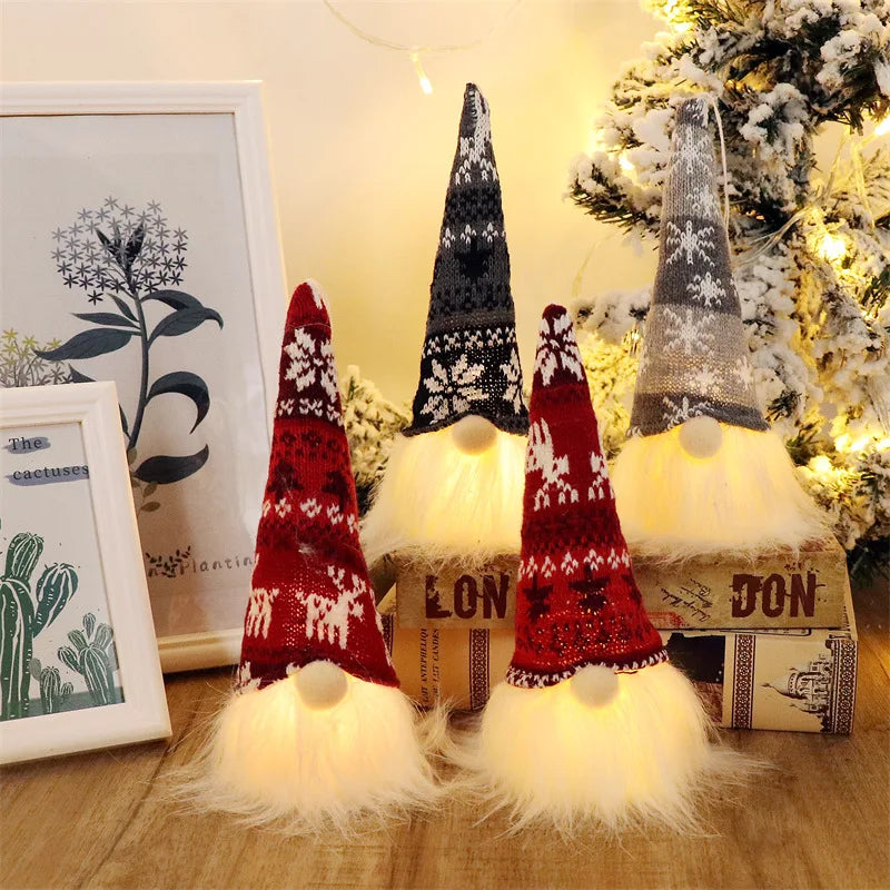 Gnomos de Natal com Luz LED - Decoração Mágica  6 em 1