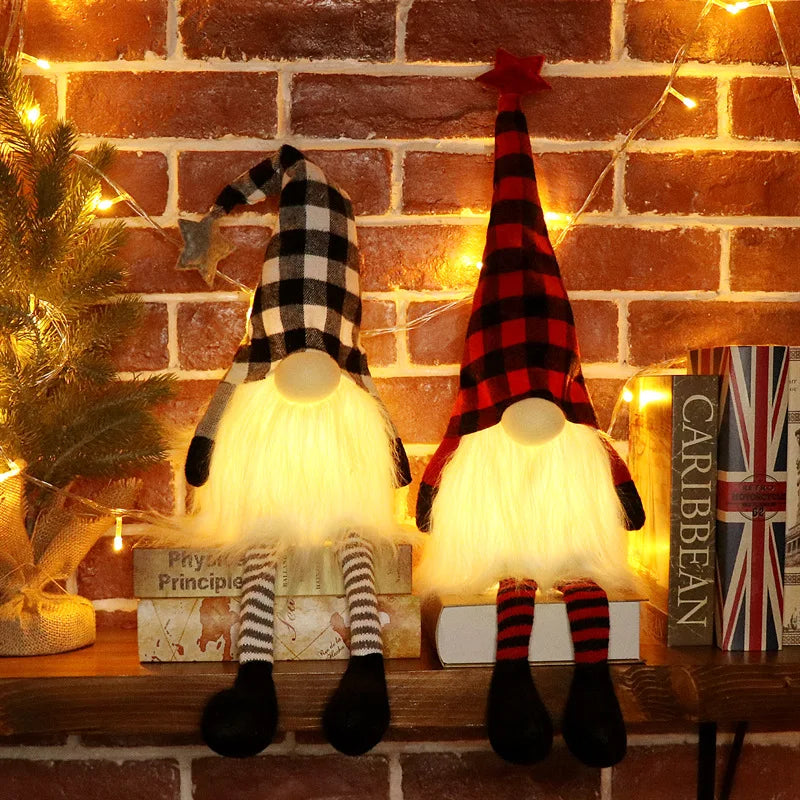 Gnomos de Natal com Luz LED - Decoração Mágica  6 em 1