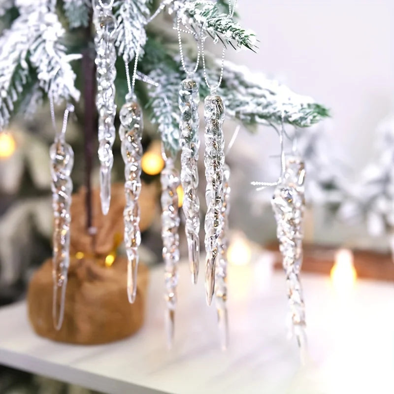 Enfeites Icicle Cristal | Decoração de Natal Transparente