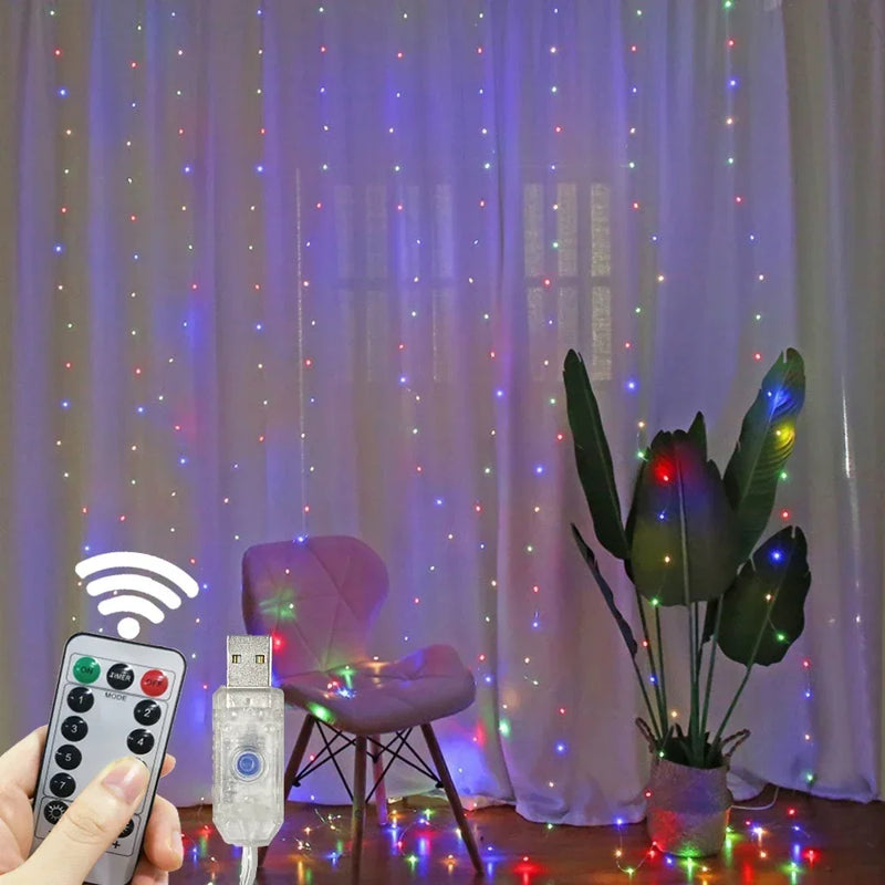 Luzes de Fadas LED com Controle Remoto para Decoração e Festas