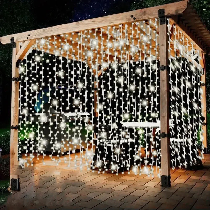 Cortina Solar LED à Prova d'Água para Decoração Exterior