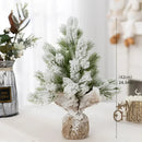 Árvore de Natal Artificial com Neve e Luzes Quentes de Mesa