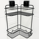 Prateleira de Canto Dupla com Ventosa Preta