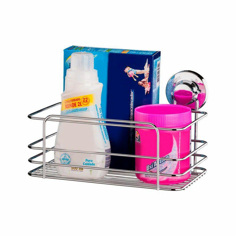 Cesto Multiuso com Ventosas Cromado