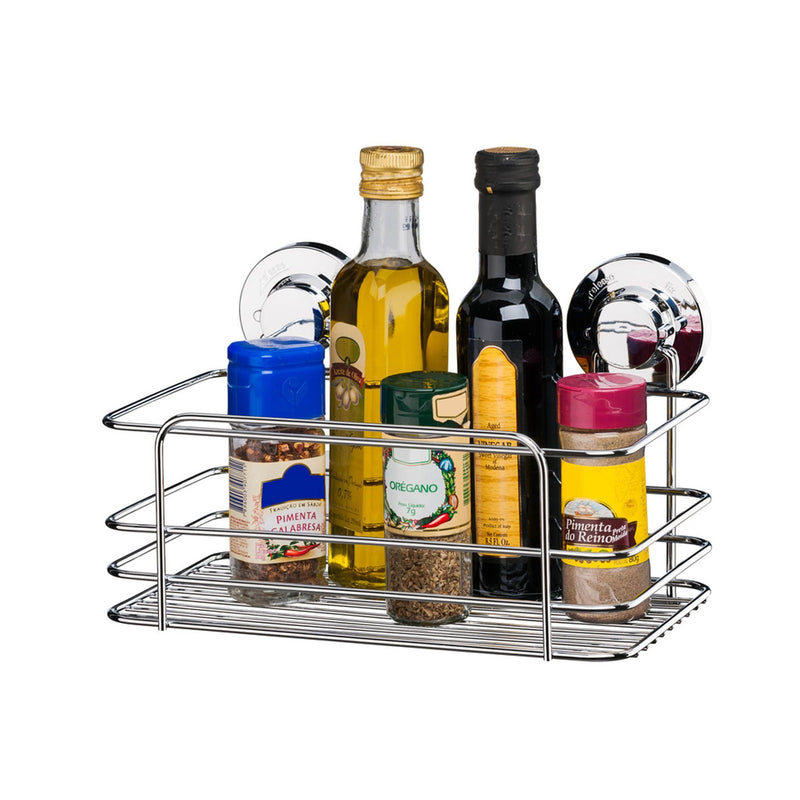 Cesto Multiuso com Ventosas Cromado