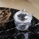 Açucareiro de Cristal Chumbo com Colher e Detalhes em Formato de Coração