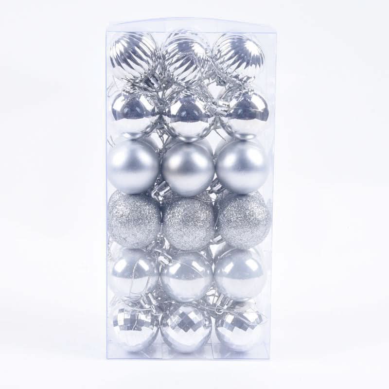 Decoração De Natal / 4cm 36 Peças Bolas Coloridas De Natal Com Glitter